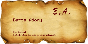 Barta Adony névjegykártya